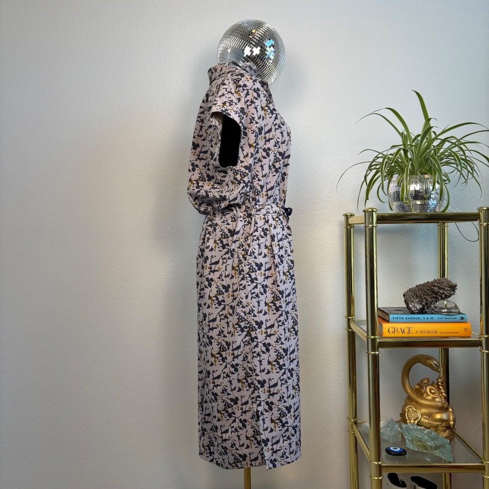 REI Co-op Sun Up Shirt Dress Grey Lilac Floral UPF 50 Medium Gorpcore Outdoor - Picture 3 of 16